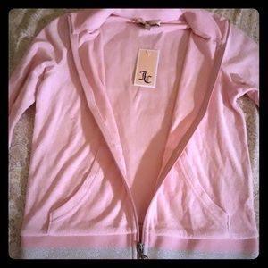 NWT JUICY COUTURE PINK TEREYCLOTH ZIP UP TRACK TOP